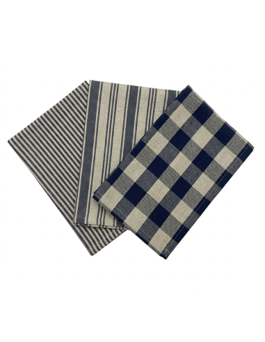 Set de 3 torchons, marine