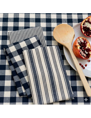Set de 3 torchons, marine