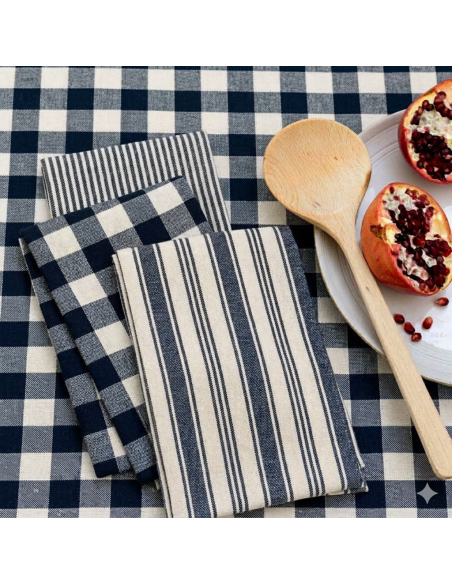 Set de 3 torchons, marine