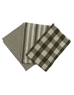 Set de 3 torchons, kaki