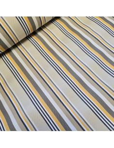 Toile d'extérieur rayures marina, moutarde