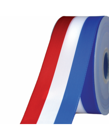Ruban tricolore, 39mm, bleu blanc rouge