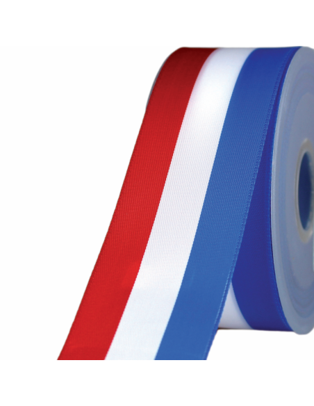 Ruban tricolore, 39mm, bleu blanc rouge
