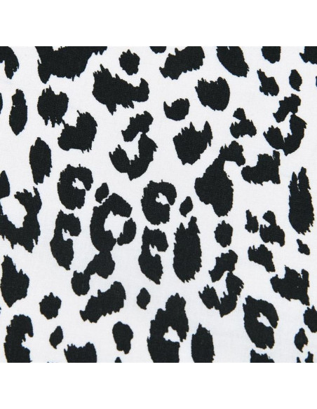 Tissu, Coton Enduit Imprimé Léopard, Noir & Blanc, Laize 140 cm, 77% Coton 23% Acrylique 170g/m²