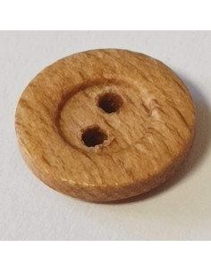 Bouton bois 2 trous, 13 mm, marron 2