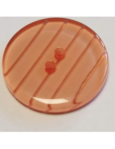 Bouton polyester 2 trous , 22mm , rond corail 2