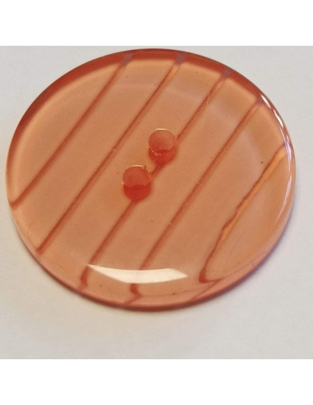Bouton polyester 2 trous , 22mm , rond corail