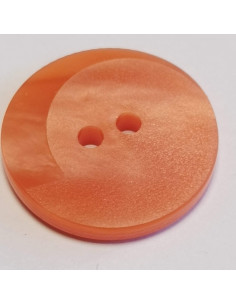 Bouton polyester 2 trous , 20mm , rond orange 2
