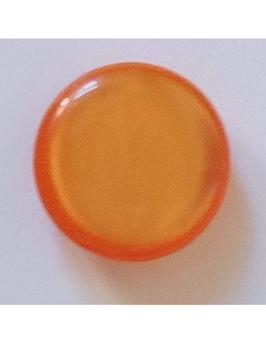 Bouton polyester à pied , 23mm , rond orange