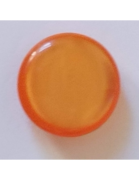 Bouton polyester à pied , 23mm , rond orange