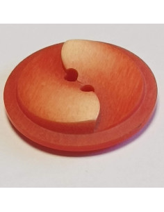 Bouton polyester 2 trous , 22mm , rond corail 2