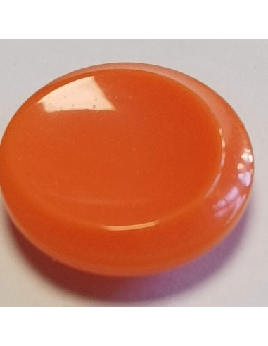 Bouton polyester à pied , 18mm , rond orange