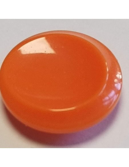 Bouton polyester à pied , 18mm , rond orange