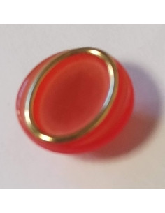Bouton polyester à pied, 12mm, rond orange et doré 2