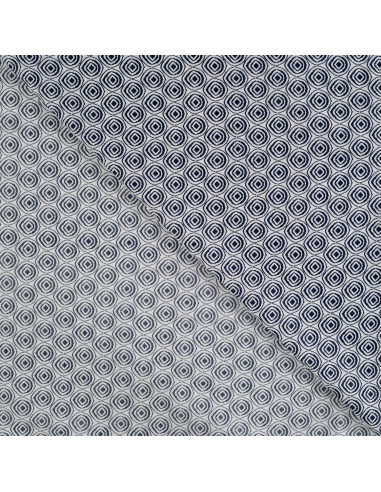 Tissu, Voile de Coton Abstrait, Bleu, Laize 140 cm, 100% Coton 75g/m²
