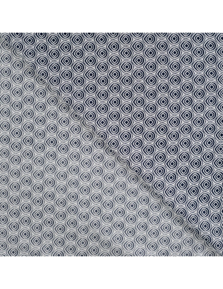 Tissu, Voile de Coton Abstrait, Bleu, Laize 140 cm, 100% Coton 75g/m²