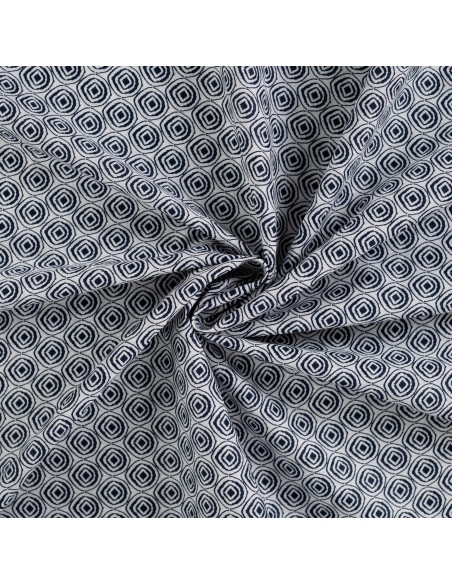 Tissu, Voile de Coton Abstrait, Bleu, Laize 140 cm, 100% Coton 75g/m²