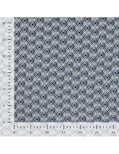 Tissu, Voile de Coton Abstrait, Bleu, Laize 140 cm, 100% Coton 75g/m²