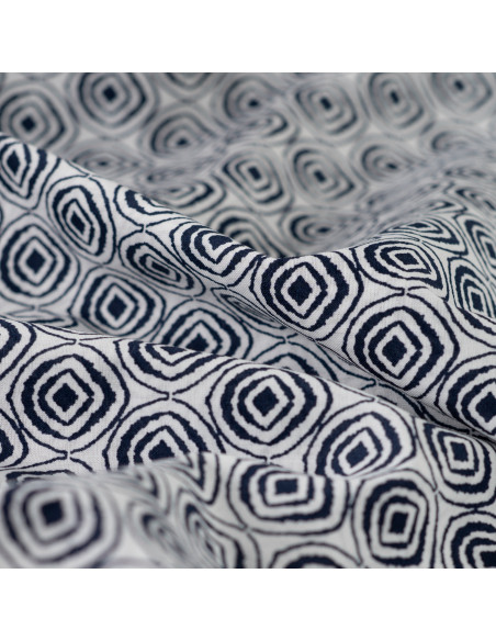 Tissu, Voile de Coton Abstrait, Bleu, Laize 140 cm, 100% Coton 75g/m²