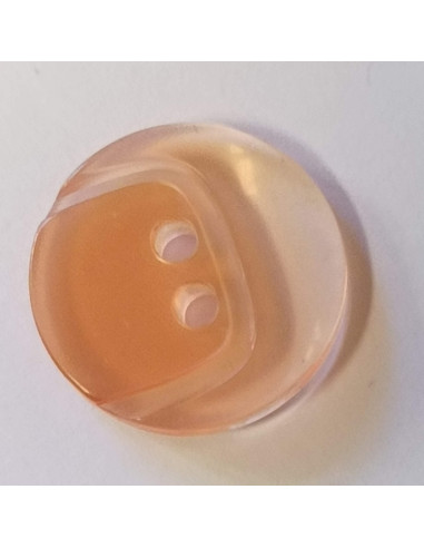 Bouton polyester 2 trous, 18mm, rond orange