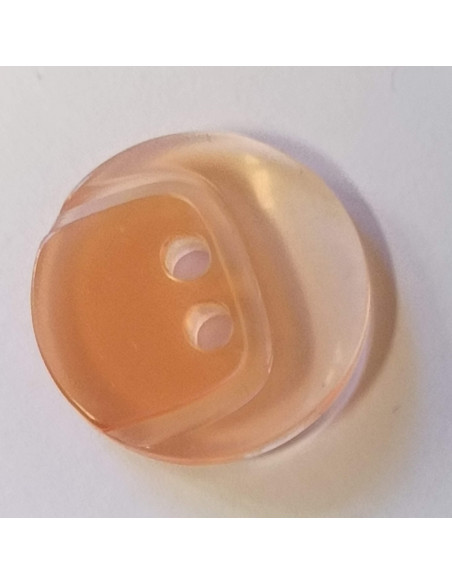 Bouton polyester 2 trous, 18mm, rond orange