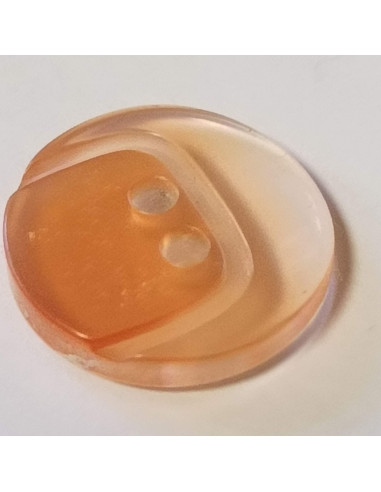 Bouton polyester 2 trous, 18mm, rond orange