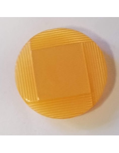 Bouton polyester à pied, 23mm, rond orange