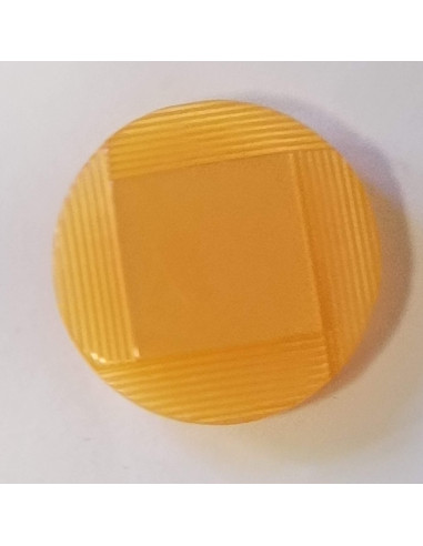 Bouton polyester à pied, 23mm, rond orange