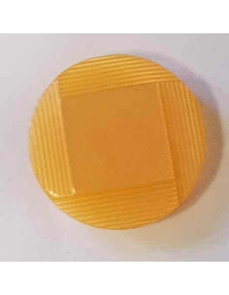 Bouton polyester à pied, 23mm, rond orange