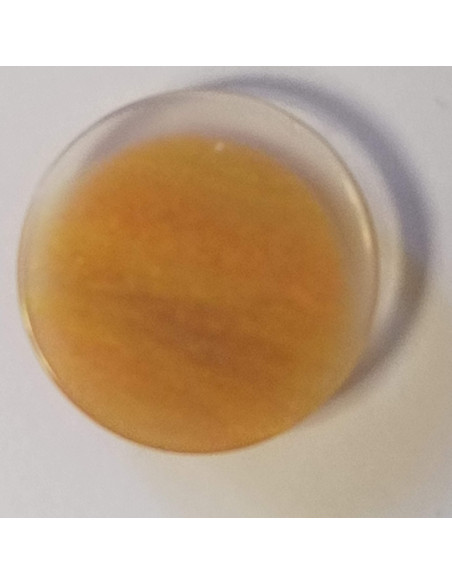 Bouton polyester à pied, 22mm, rond orange