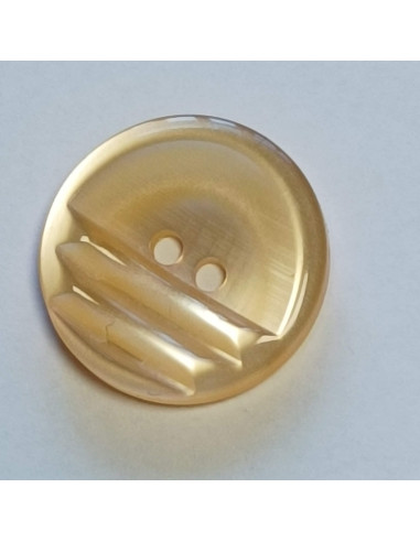 Bouton polyester 2 trous, 22mm, rond orange