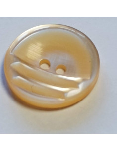 Bouton polyester 2 trous, 22mm, rond orange 2