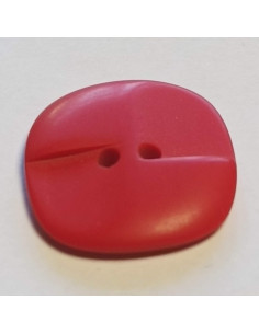 Bouton polyester 2 trous, 20mm, carré rouge 2