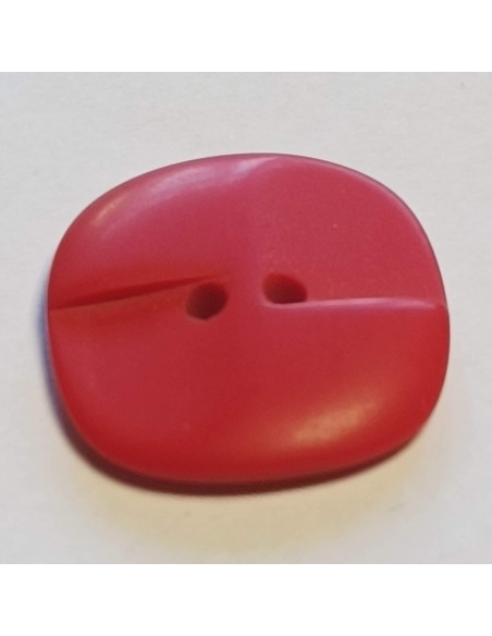 Bouton polyester 2 trous, 20mm, carré rouge