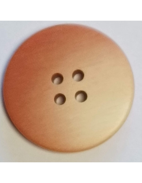 Bouton polyester 4 trous, 22mm, rond corail