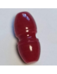 Bouton polyester 2 trous, 18mm, cacahuète rouge/bordeaux