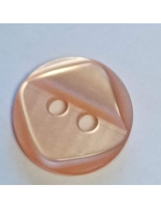 Bouton polyester 2 trous, 14mm, rond orange