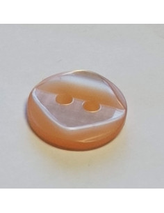 Bouton polyester 2 trous, 14mm, rond orange 2