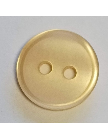 Bouton polyester 2 trous, 10mm, rond orange