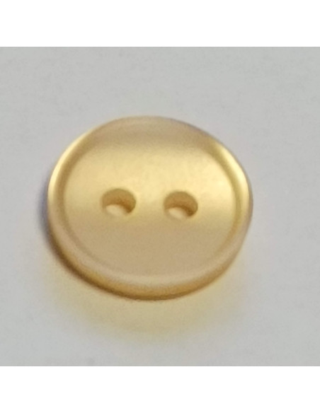 Bouton polyester 2 trous, 10mm, rond orange