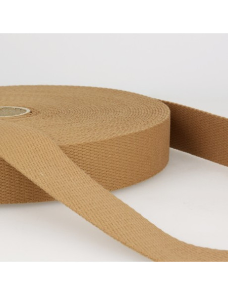 Sangle coton, 25mm, caramel