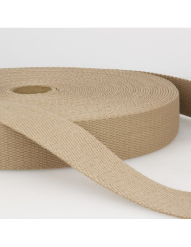 Sangle coton, 25mm, taupe