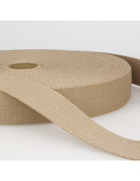 Sangle coton, 25mm, taupe