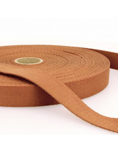 Sangle coton, 25mm, terracotta