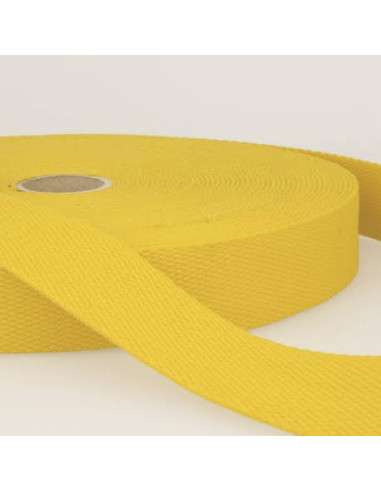Sangle coton, 25mm, jaune
