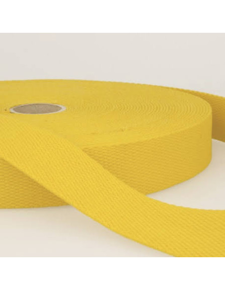Sangle coton, 25mm, jaune