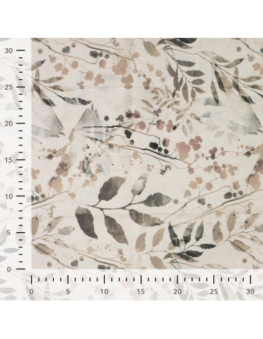 Viscose lin, impression digitale, feuilles