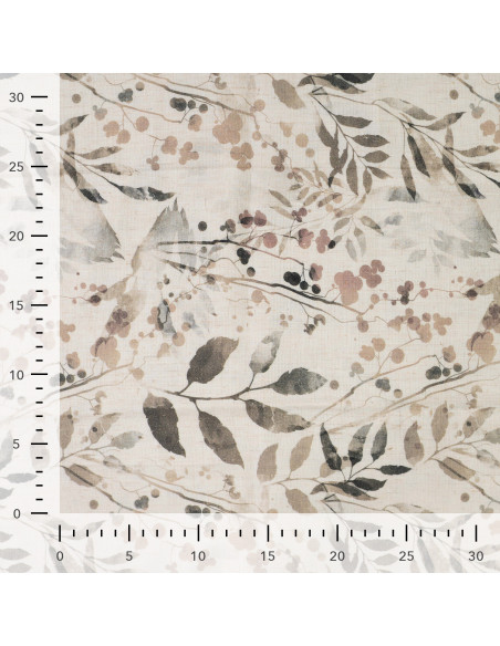 Viscose lin, impression digitale, feuilles