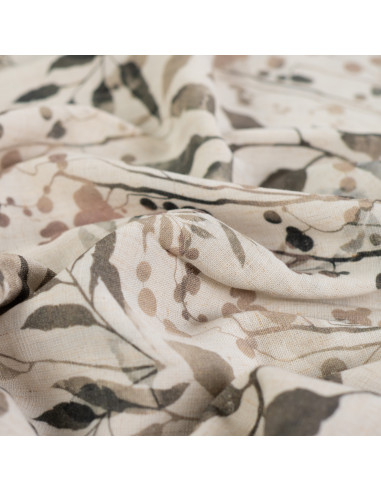 Viscose lin, impression digitale, feuilles