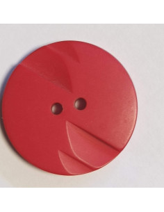 Bouton polyester 2 trous, 27mm, rond rouge